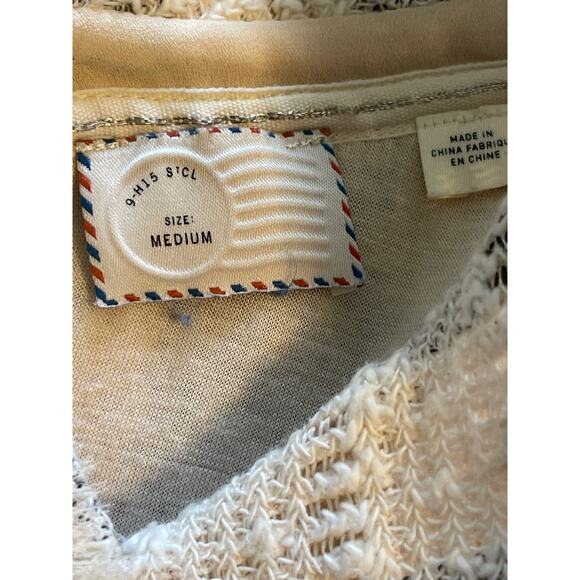 Anthropologie 9-H15 STCL Collared Knit Tweed Boucle Short Sleeve Top Medium - Picture 8 of 8